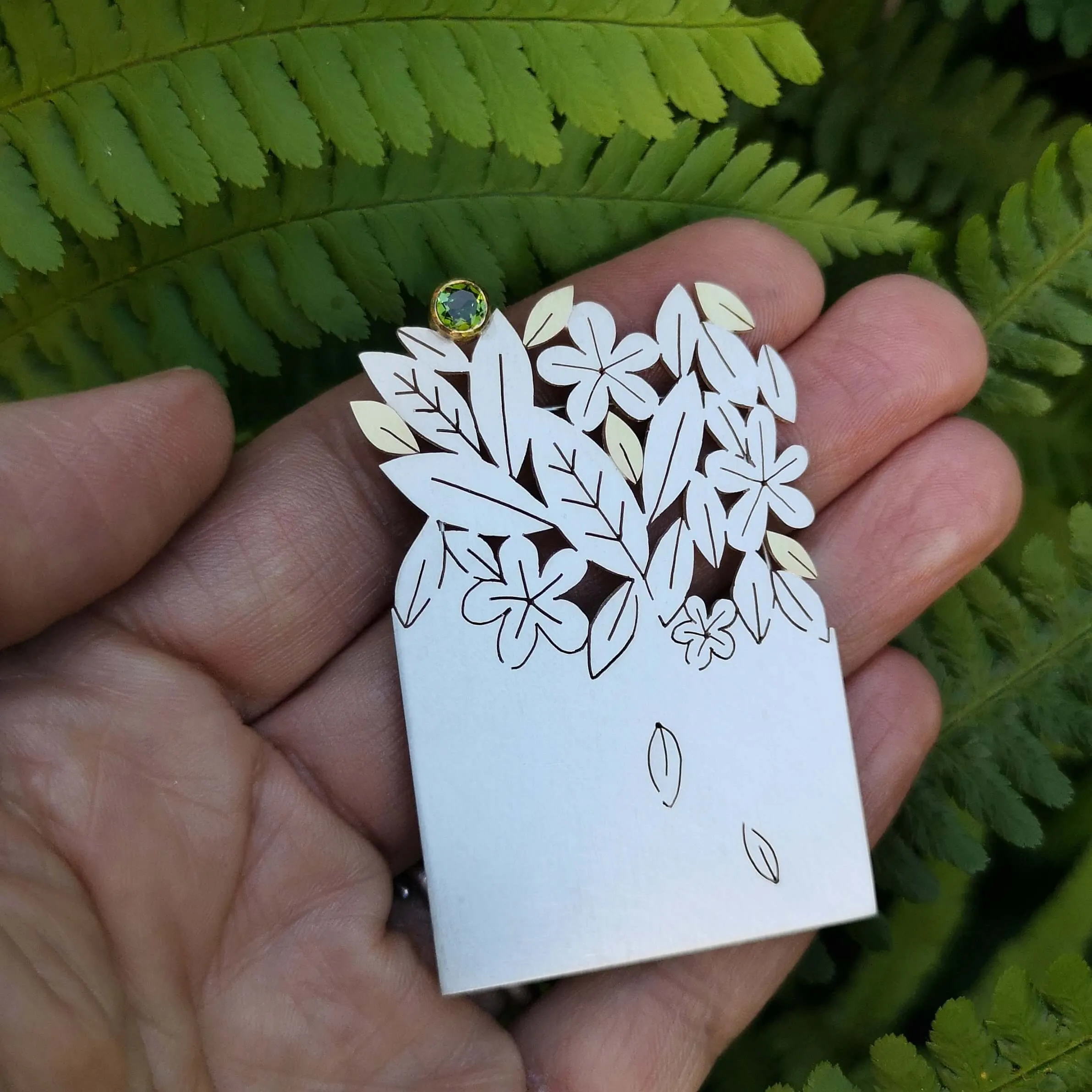 Leaves and Flowers Brooch