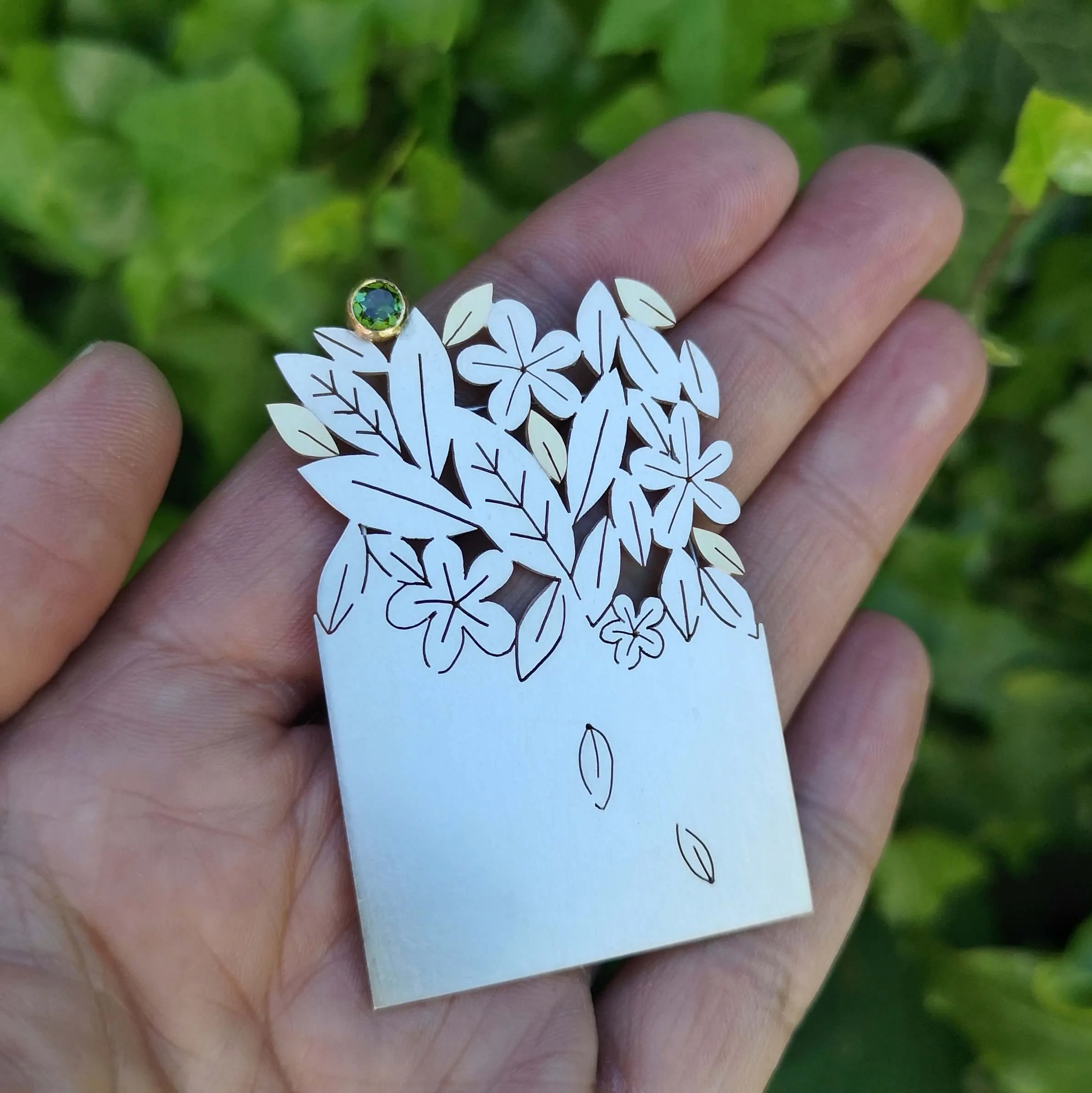 Leaves and Flowers Brooch