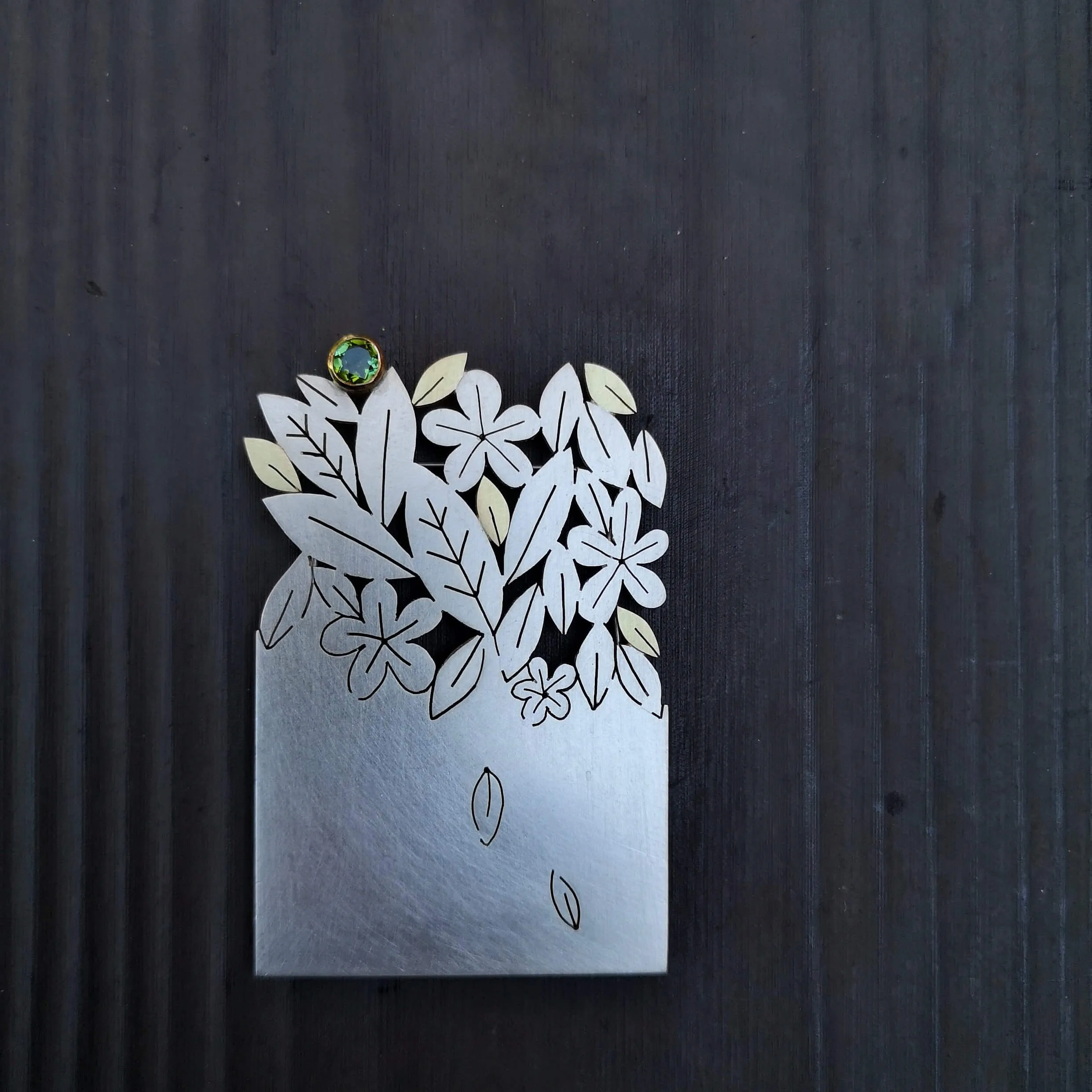 Leaves and Flowers Brooch