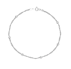 LeCalla 925 Sterling Silver Disco Chain Anklets for Women Teen Bracelets