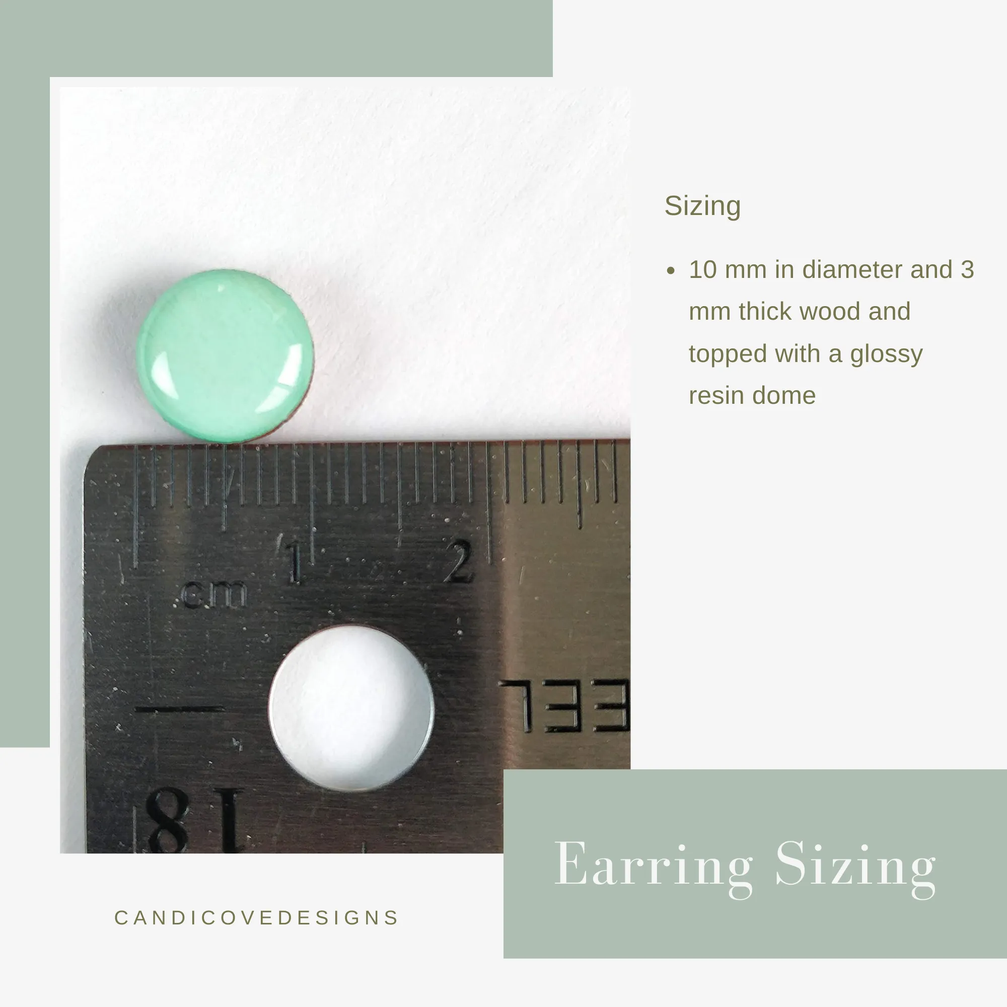 Lime Green Stud Earrings by Candi Cove Designs