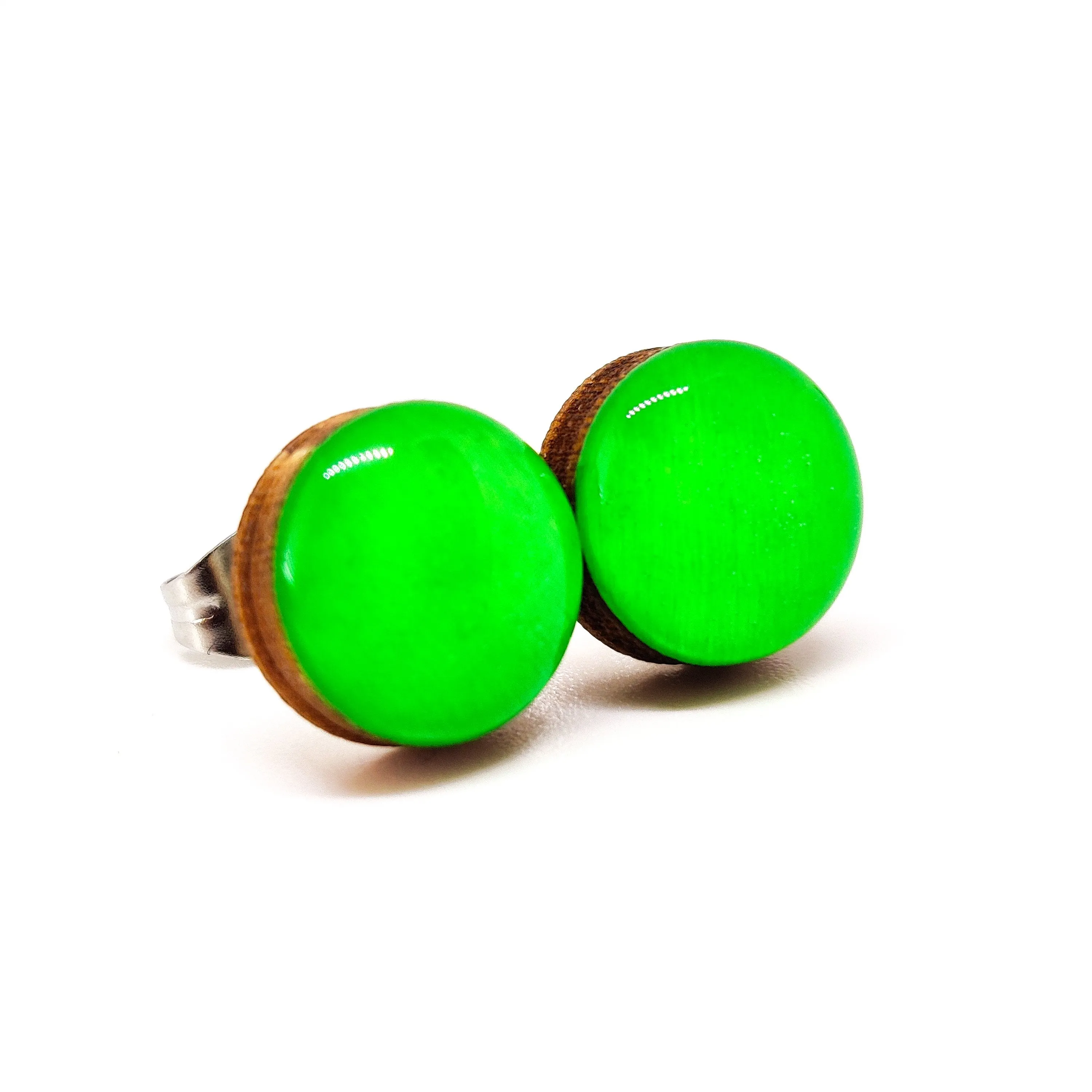 Lime Green Stud Earrings by Candi Cove Designs
