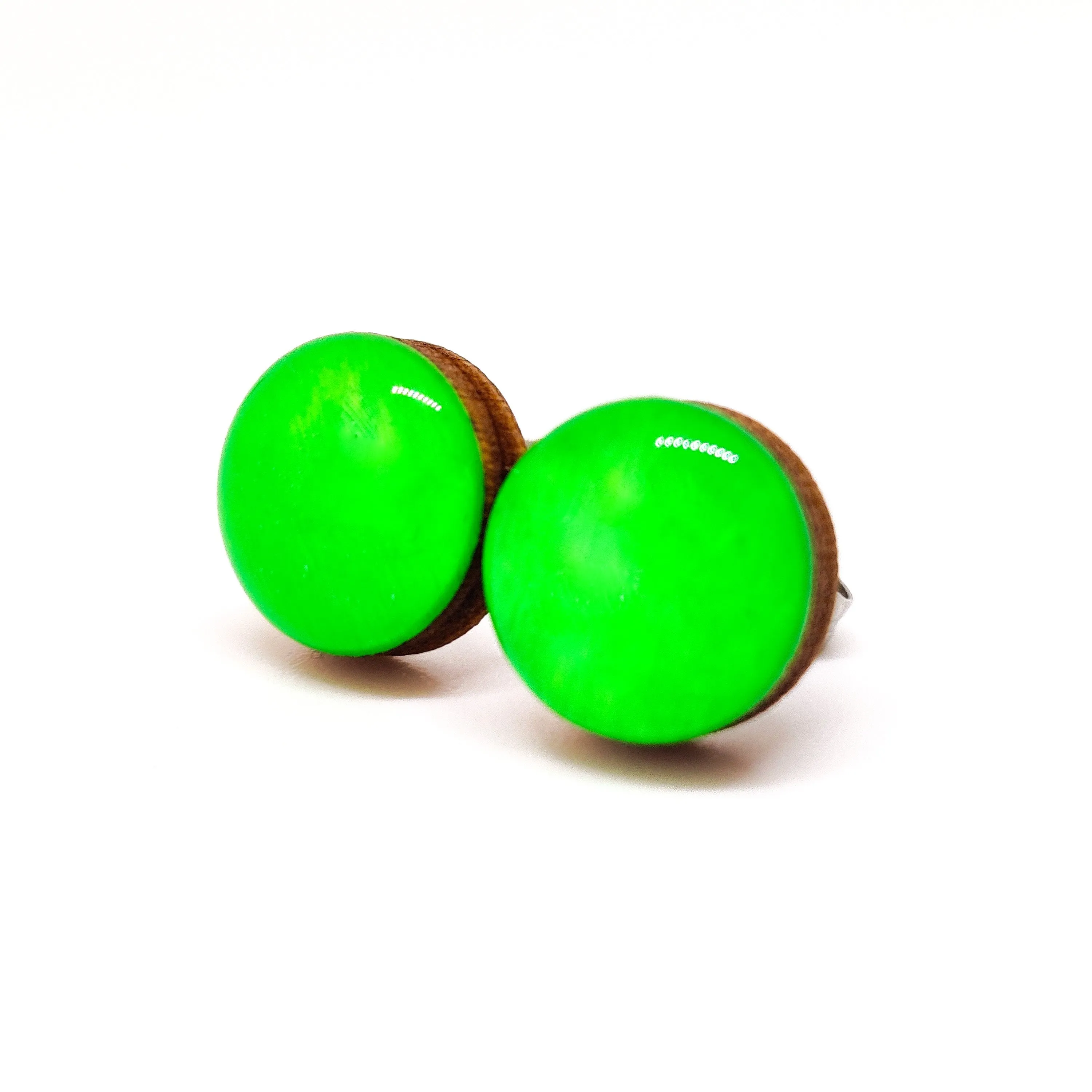 Lime Green Stud Earrings by Candi Cove Designs