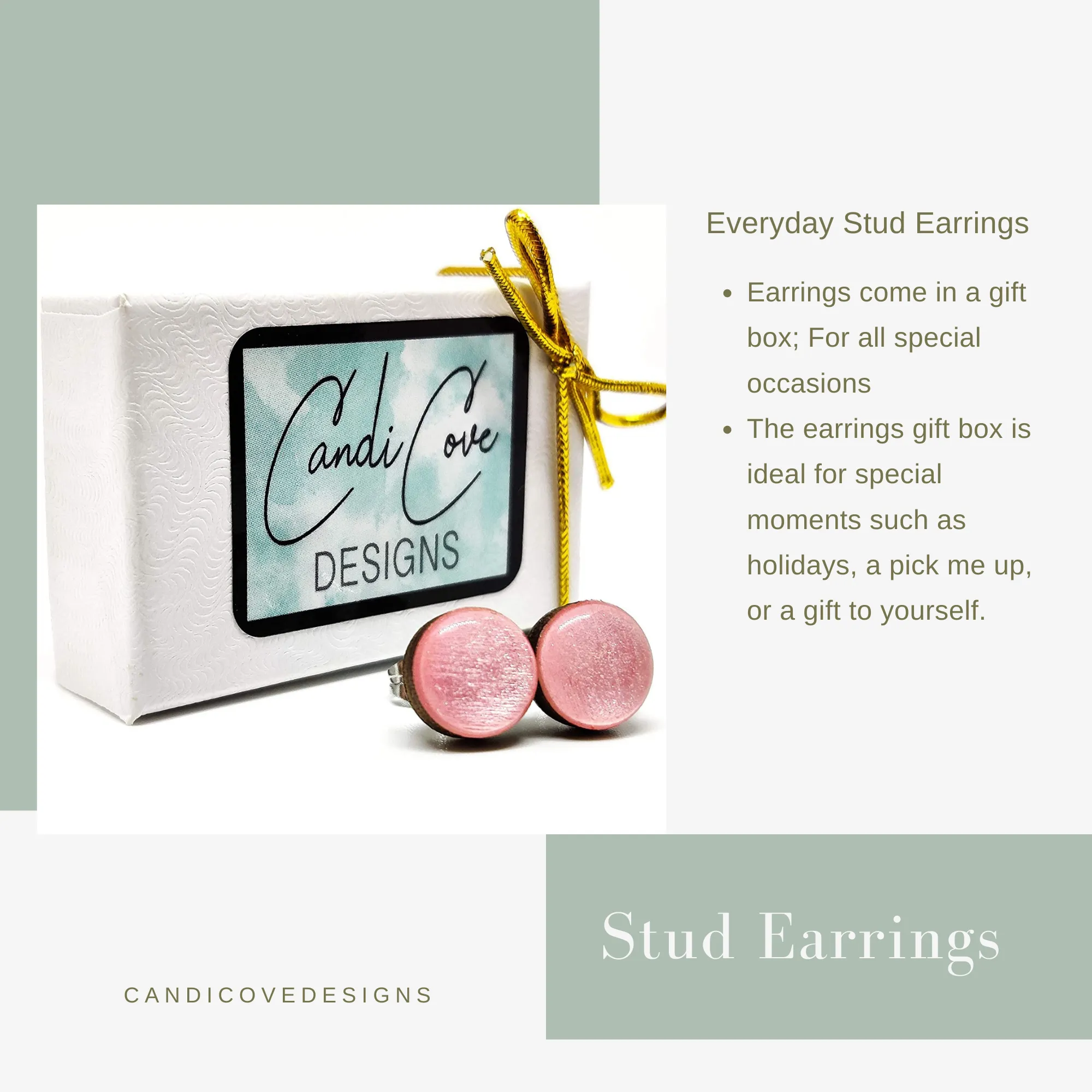 Lime Green Stud Earrings by Candi Cove Designs