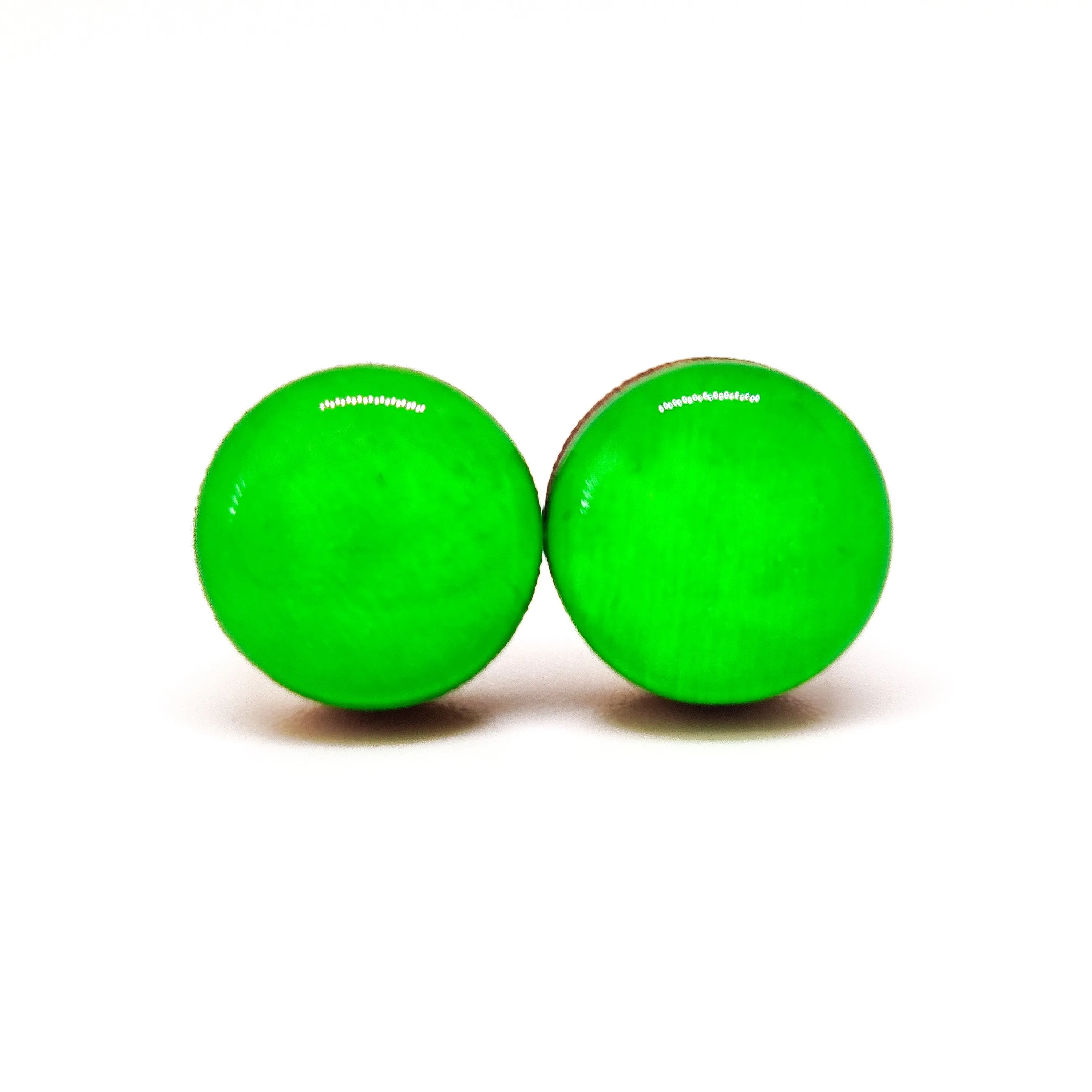 Lime Green Stud Earrings by Candi Cove Designs