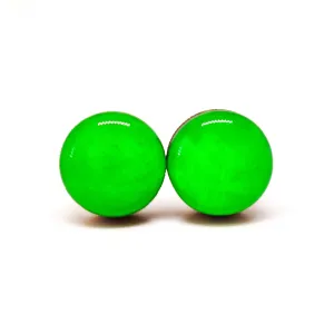 Lime Green Stud Earrings by Candi Cove Designs