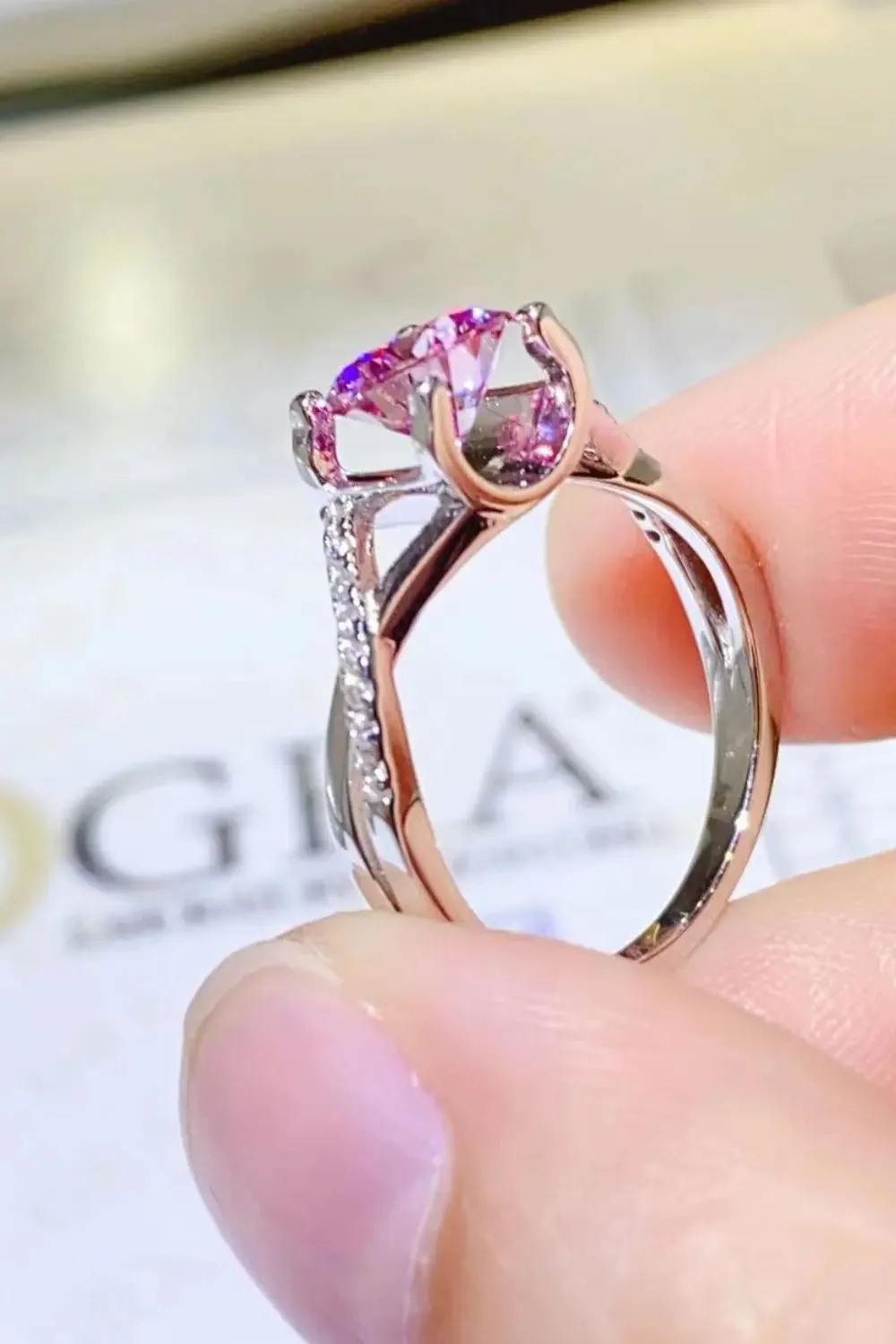 LOVCIA 1 Carat Moissanite Crisscross 925 Sterling Silver Ring