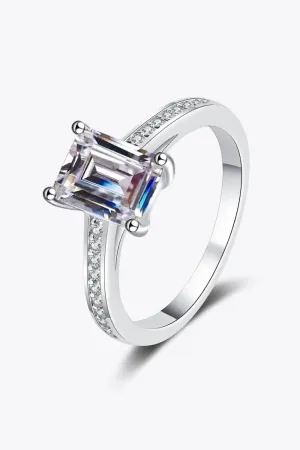 LOVCIA 925 Sterling Silver Side Stone Moissanite Ring