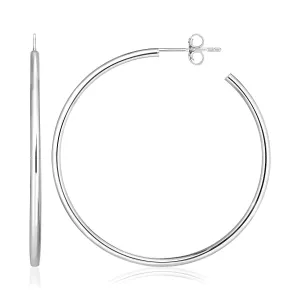LOVCIA Premium Elegant Round Sterling Silver Hoop Earrings