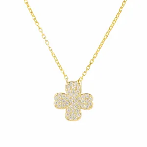 Lucky Four Leaf Clover Necklace Dipped in Gold
