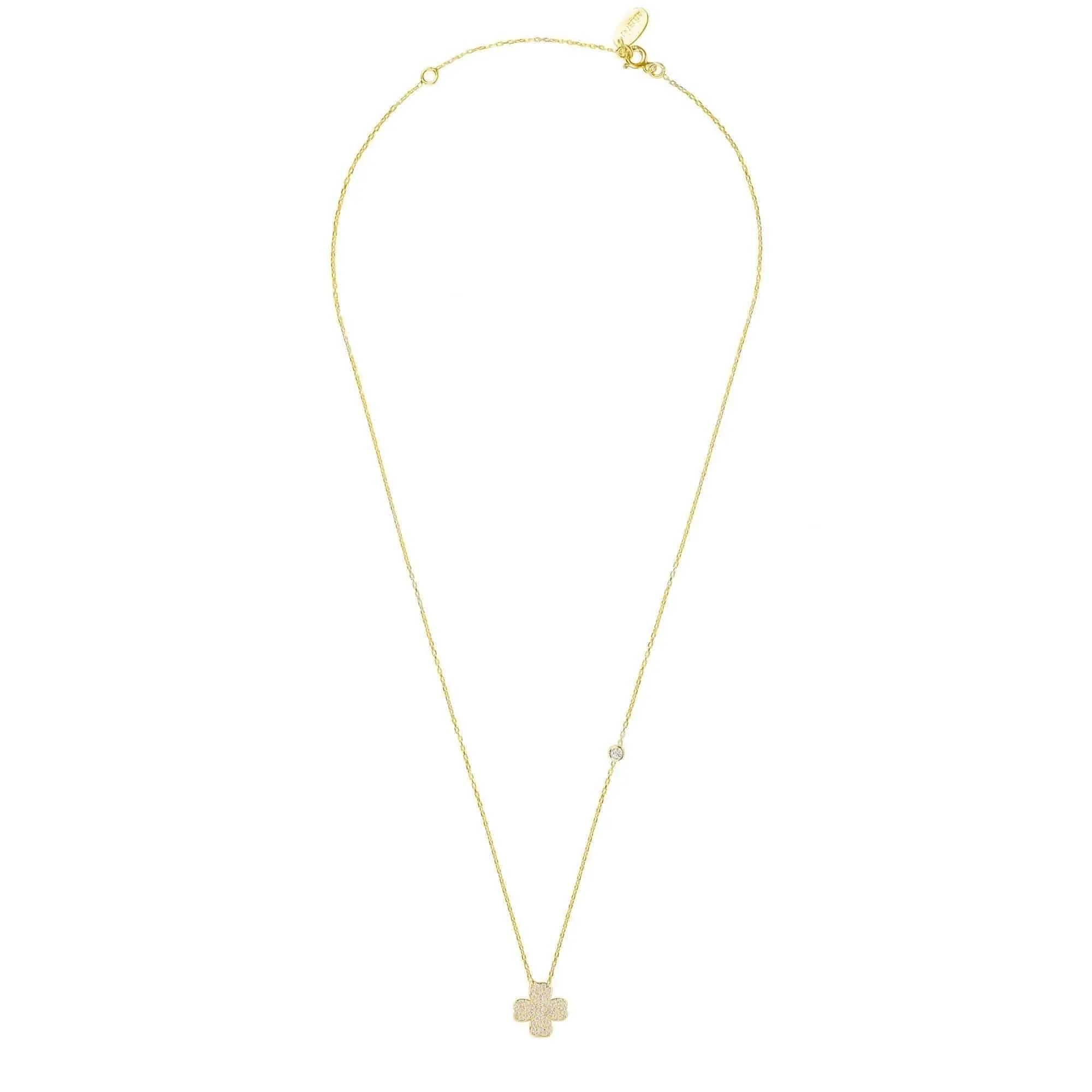 Lucky Four Leaf Clover Necklace Dipped in Gold