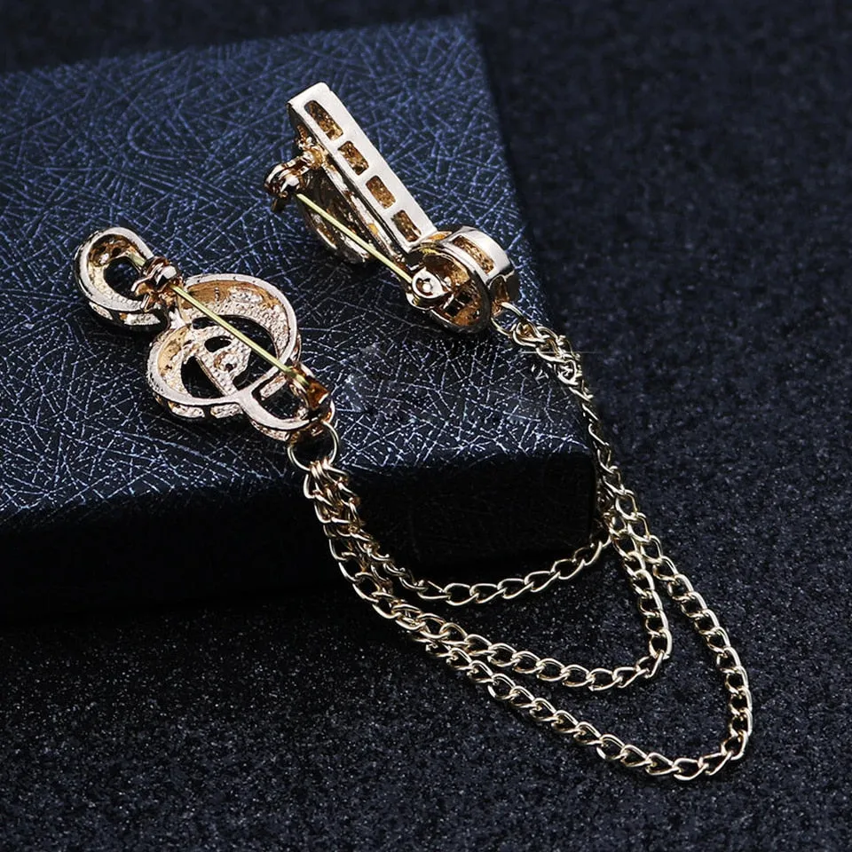 Luxury Crystal Musical Note Brooches
