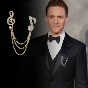 Luxury Crystal Musical Note Brooches