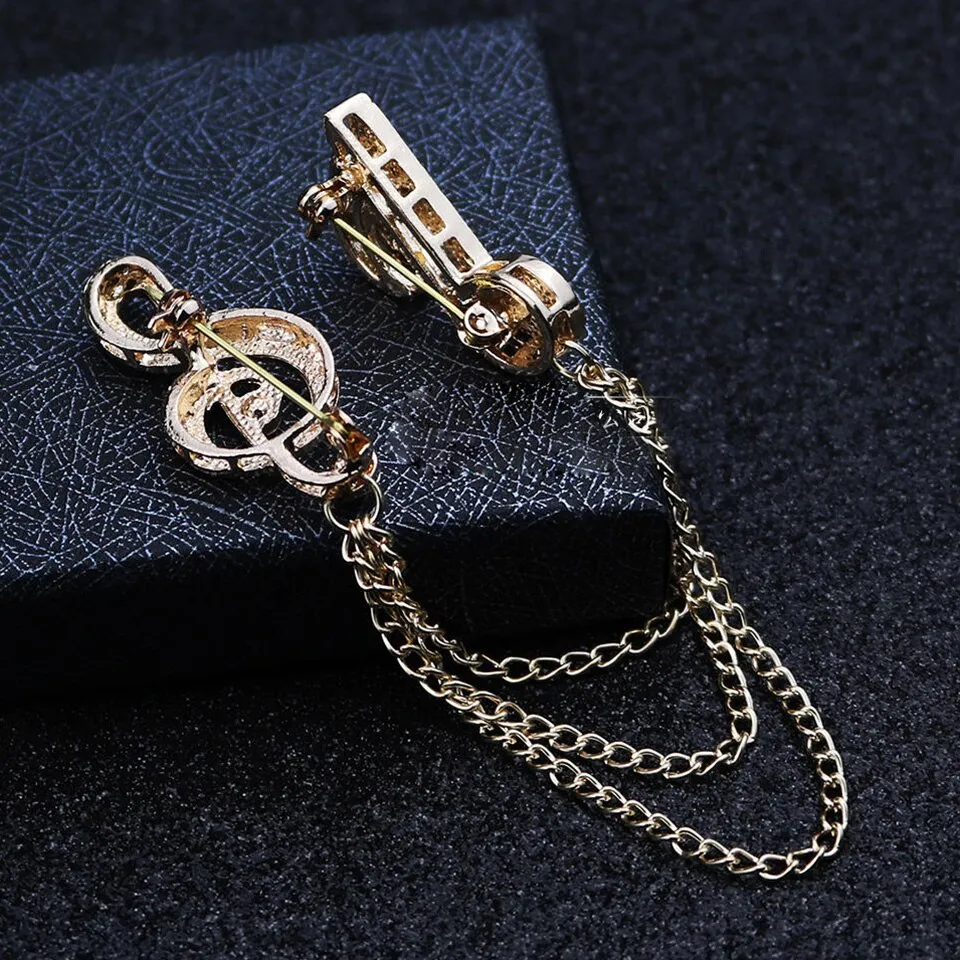 Luxury Crystal Musical Note Brooches