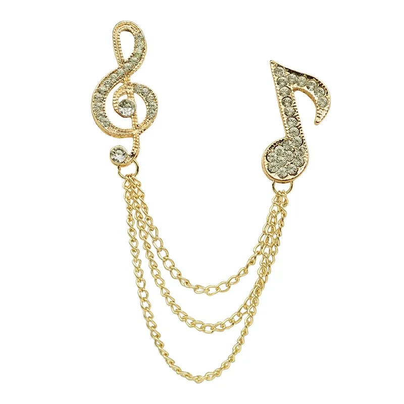 Luxury Crystal Musical Note Brooches