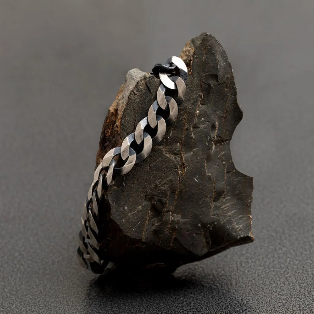 Maguire | 8" Oxidised Silver Curb Bracelet