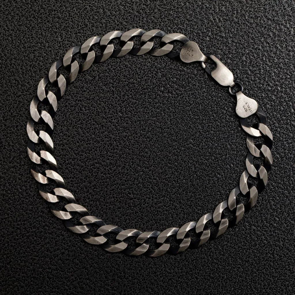 Maguire | 8" Oxidised Silver Curb Bracelet