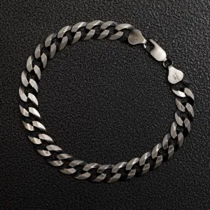 Maguire | 8" Oxidised Silver Curb Bracelet