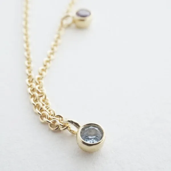 Mardi Gras Rainbow Bezel Crystal Stardust Necklace (Multiple Finishes) - BP