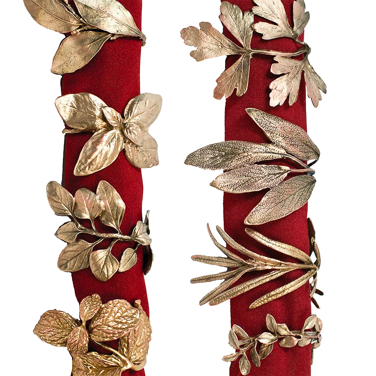 Michael Michaud Herb Assorted Napkin Rings Set for 8 from Silver Seasons