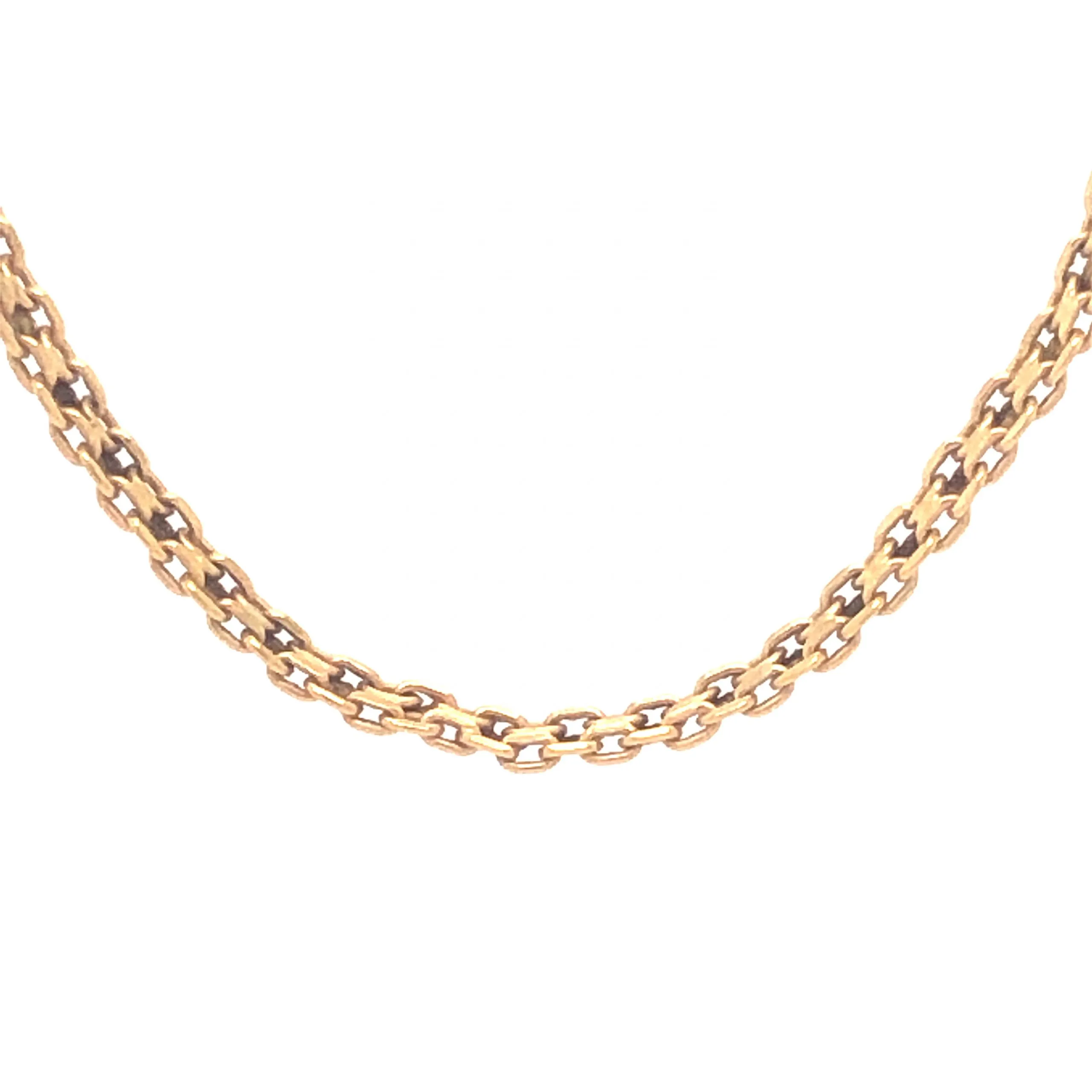 Mid-Century 20 Inch Chain Necklace in 14k Yellow Gold