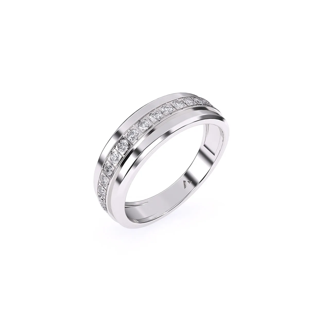 Minimalist Colorless Diamond Wedding Band