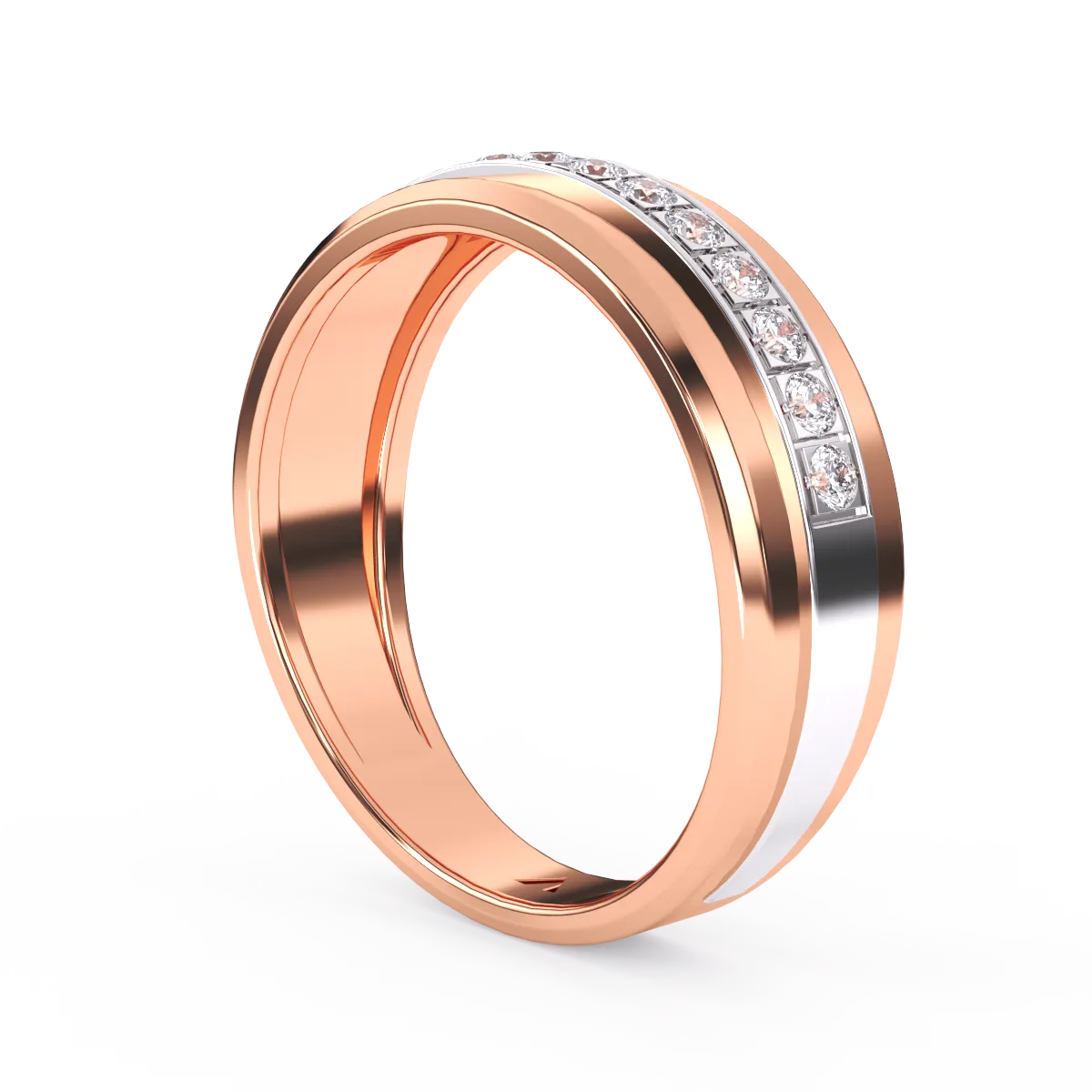 Minimalist Colorless Diamond Wedding Band