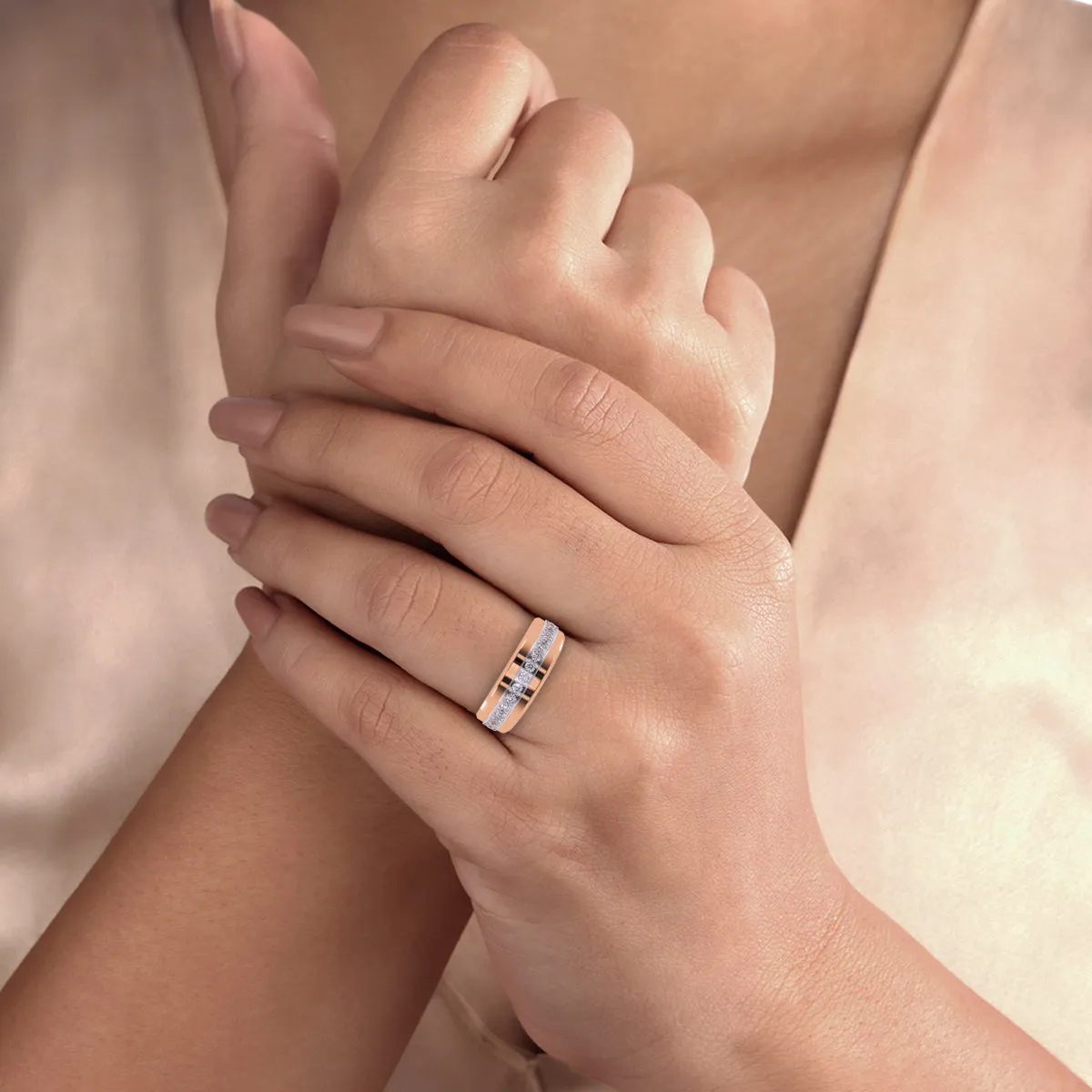 Minimalist Colorless Diamond Wedding Band
