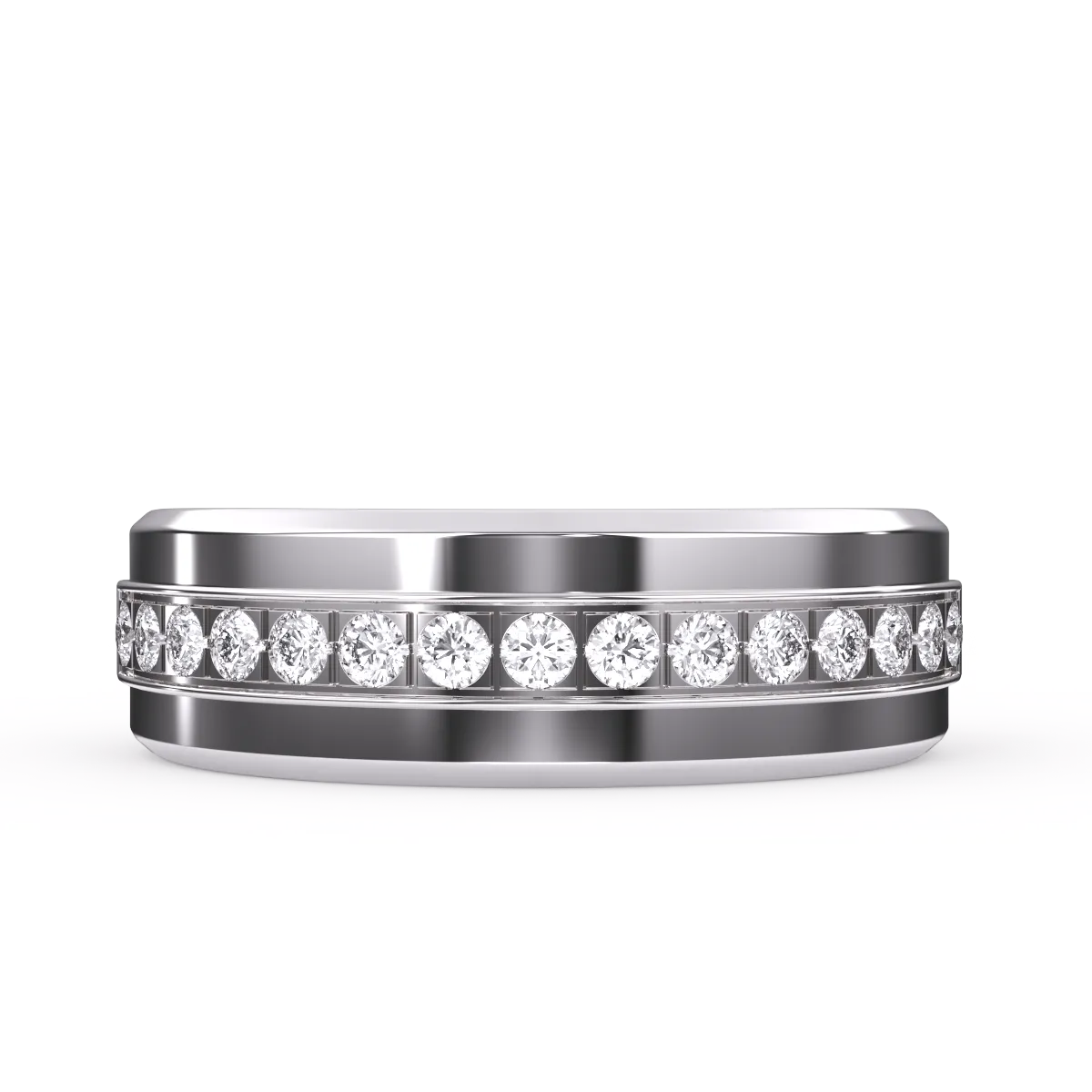 Minimalist Colorless Diamond Wedding Band