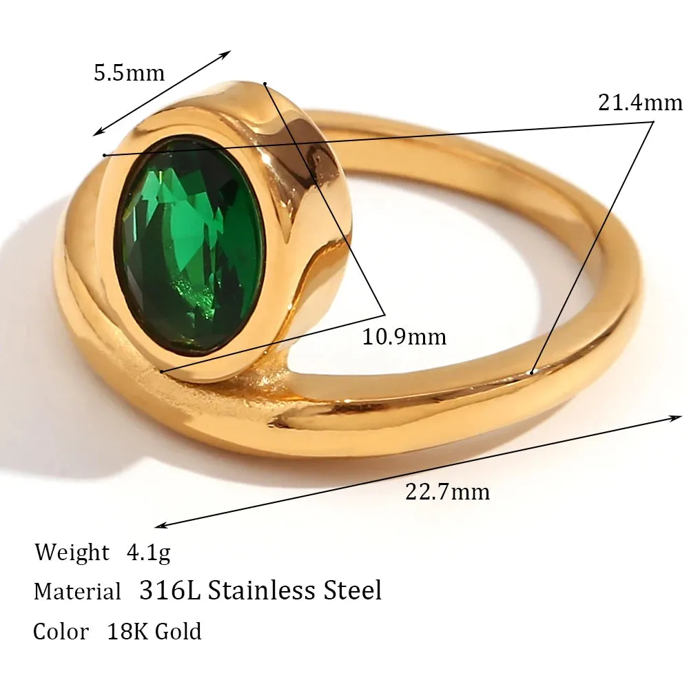 Minimalist Cubic Zirconia Oval Ring