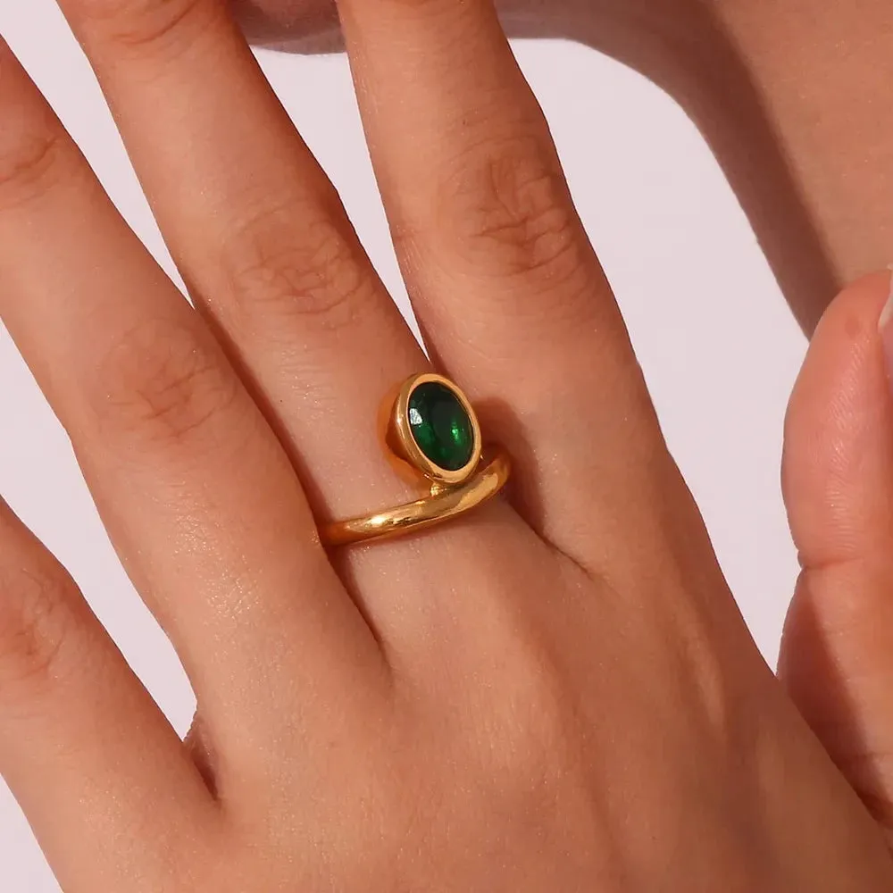 Minimalist Cubic Zirconia Oval Ring