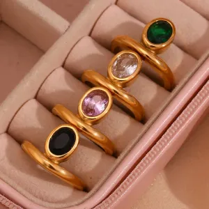 Minimalist Cubic Zirconia Oval Ring