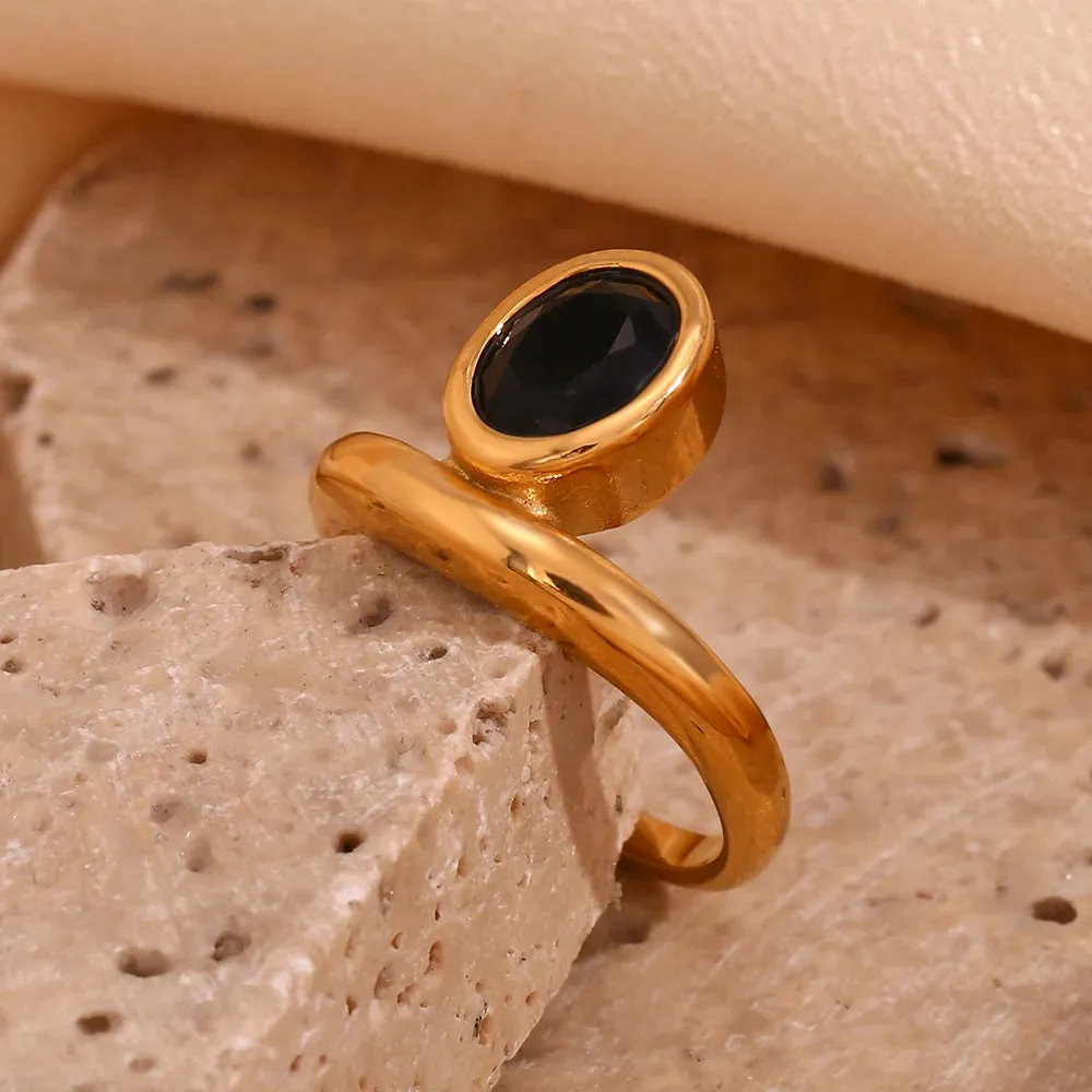Minimalist Cubic Zirconia Oval Ring