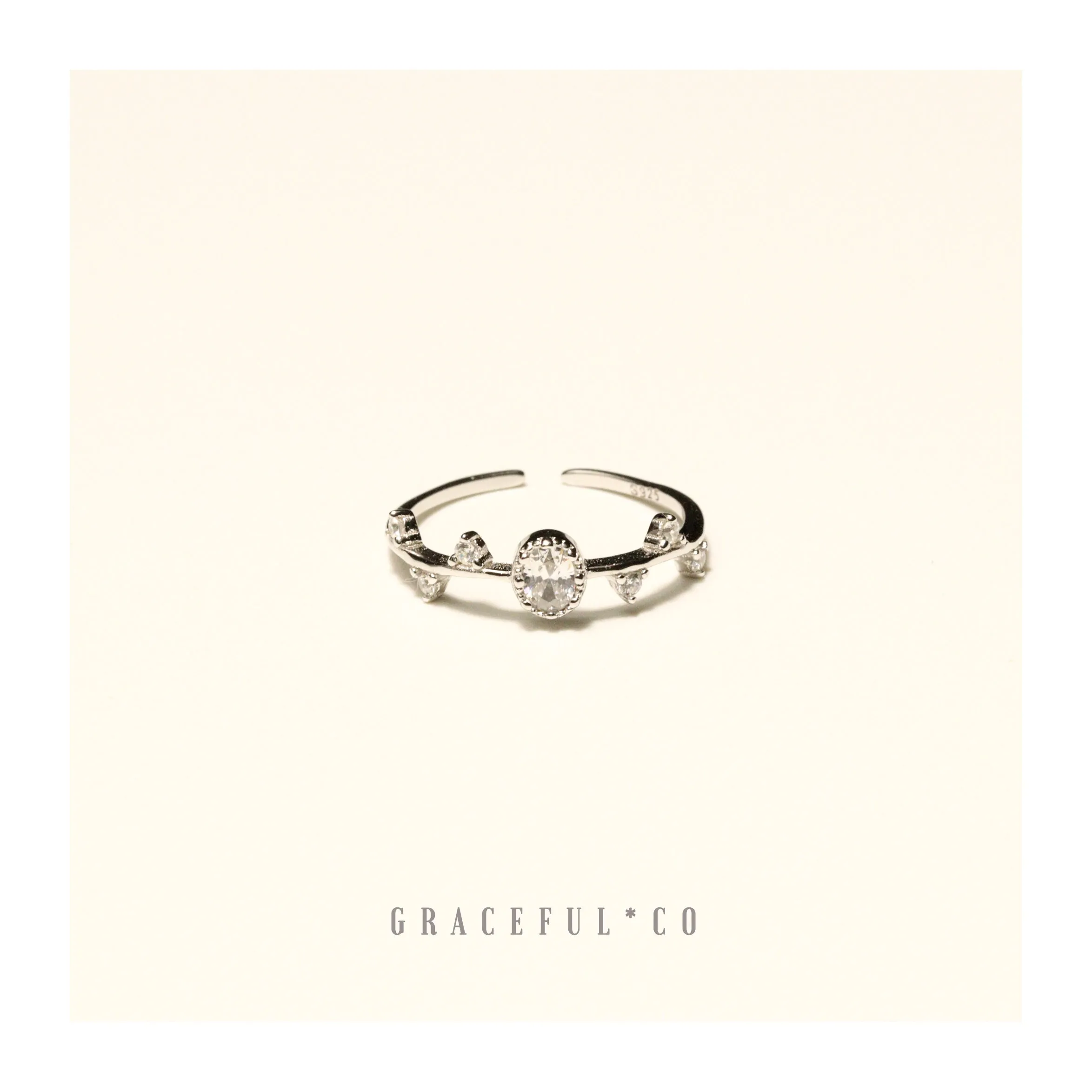 Minimalist Diamond Crown Ring