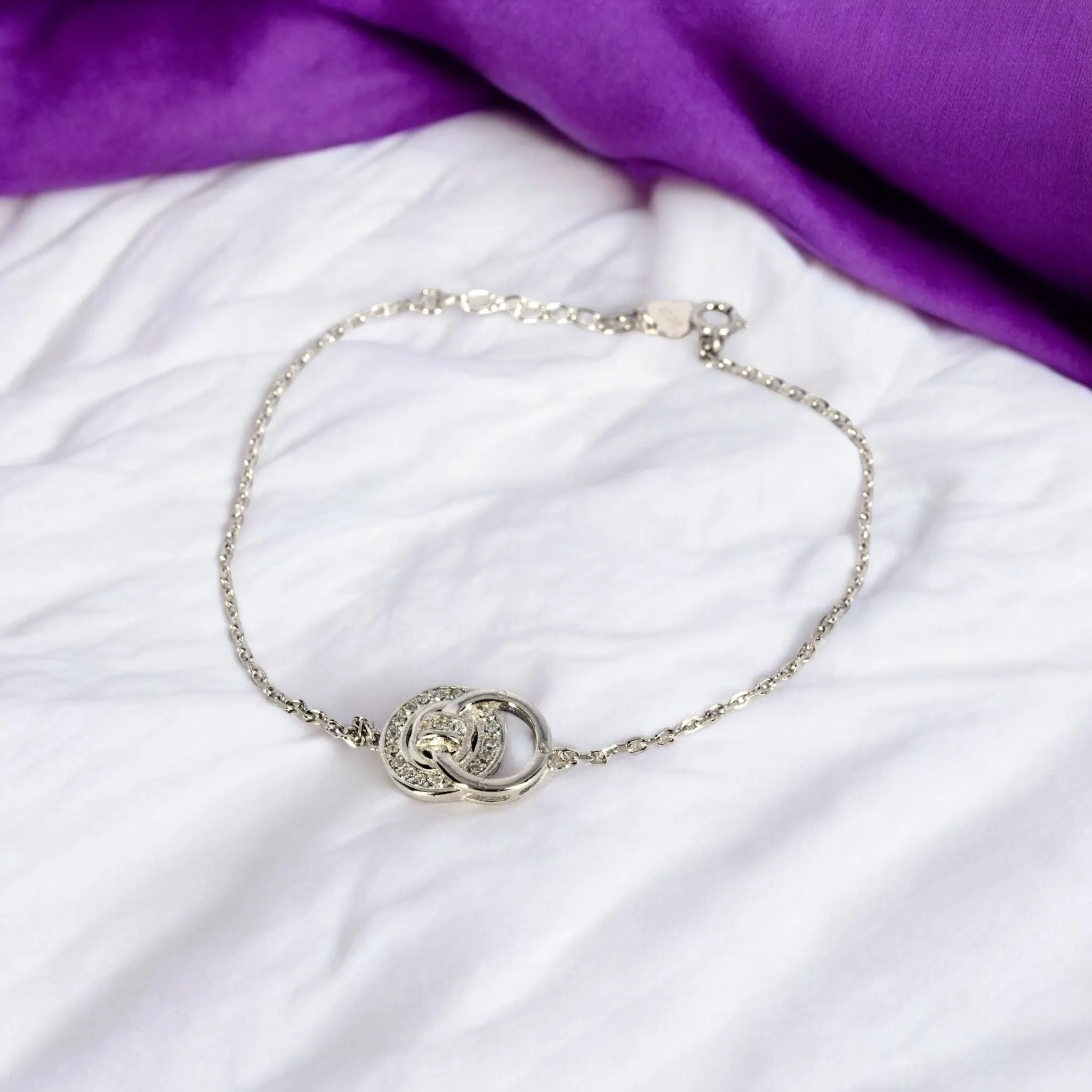 Minimalist Dual Ring Sterling Silver Bracelet