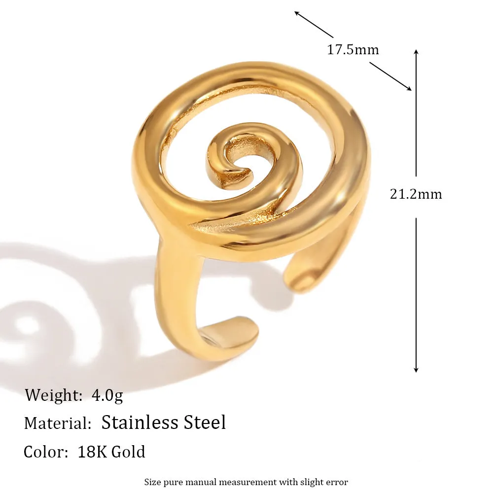 Minimalist Fashion Circle Geometric Stainless Steel Electroplating Rings