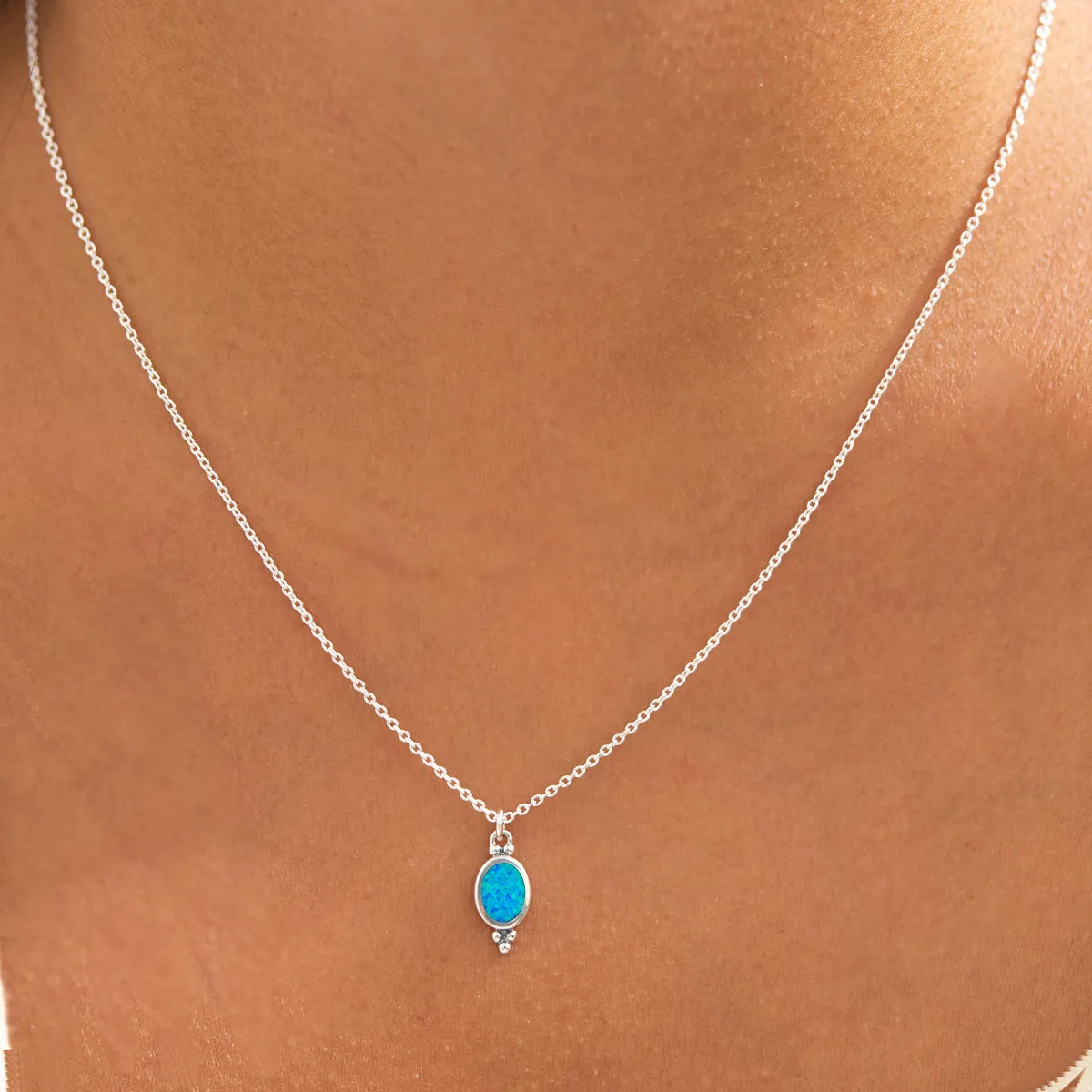 Moon Song Blue Opal Necklace