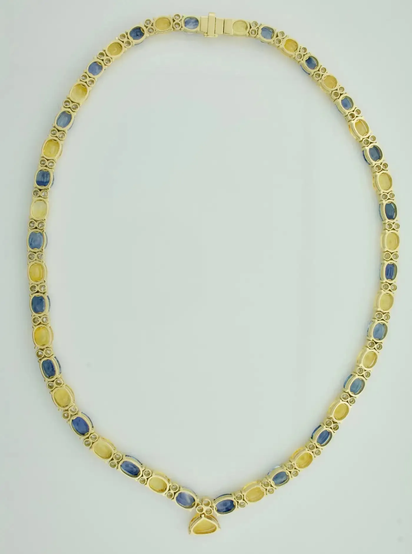 Multi Colored Sapphire and Diamond Necklace