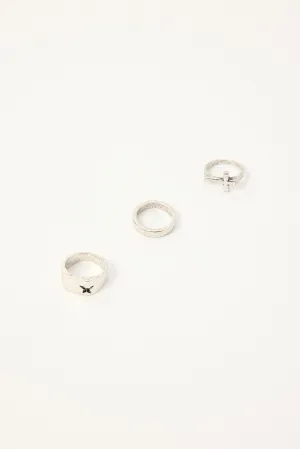 Neovision Shapes Rings 3 Pack Antique Silver