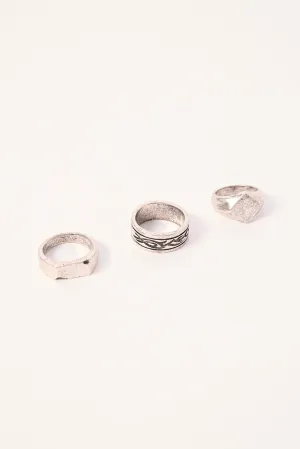 Neovision Tribal Rings 3 Pack Antique Silver