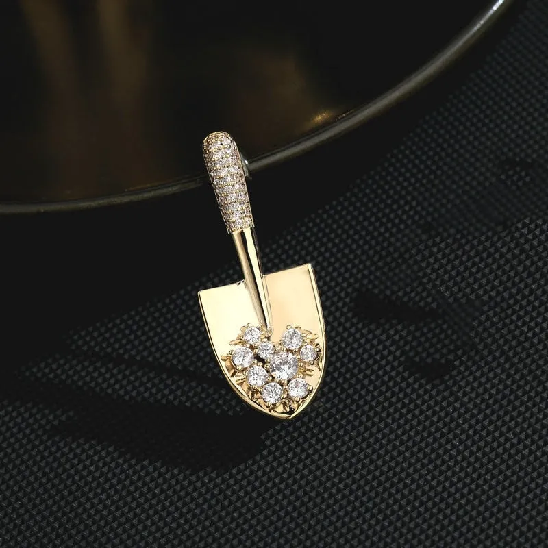 New Copper  Waist Closing Pin Creative Design Small  Shovel Brooch