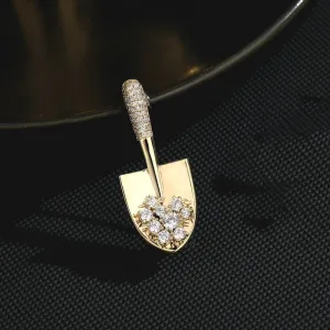 New Copper  Waist Closing Pin Creative Design Small  Shovel Brooch