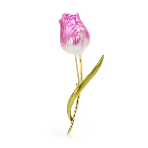 New Enamel Tulip Brooches For Women Classic Flower Weddings Office Party Brooch