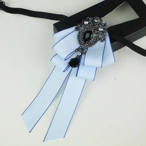 New High Quality Classic Bowties Neck Tie Ribbon Rhinestone Corsage Bowtie Cravat Gifts