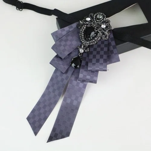 New High Quality Classic Bowties Neck Tie Ribbon Rhinestone Corsage Bowtie Cravat Gifts