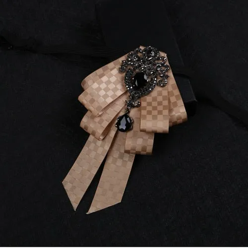New High Quality Classic Bowties Neck Tie Ribbon Rhinestone Corsage Bowtie Cravat Gifts