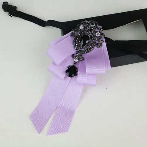 New High Quality Classic Bowties Neck Tie Ribbon Rhinestone Corsage Bowtie Cravat Gifts