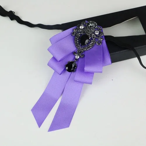 New High Quality Classic Bowties Neck Tie Ribbon Rhinestone Corsage Bowtie Cravat Gifts