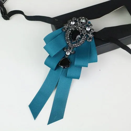 New High Quality Classic Bowties Neck Tie Ribbon Rhinestone Corsage Bowtie Cravat Gifts