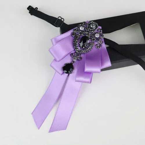 New High Quality Classic Bowties Neck Tie Ribbon Rhinestone Corsage Bowtie Cravat Gifts